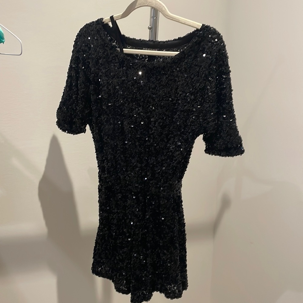 Girls Black Sequin Romper Size 12